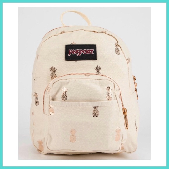 Jansport Handbags - Mini Jansport  Half Pint Isabella Backpack Gold Pineapple Cream Beige